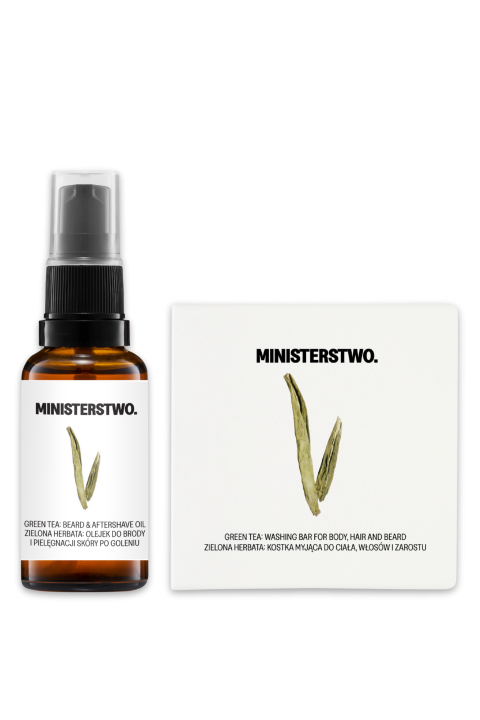 Green Tea set: beard oil + 3-in-1 hair & body bar